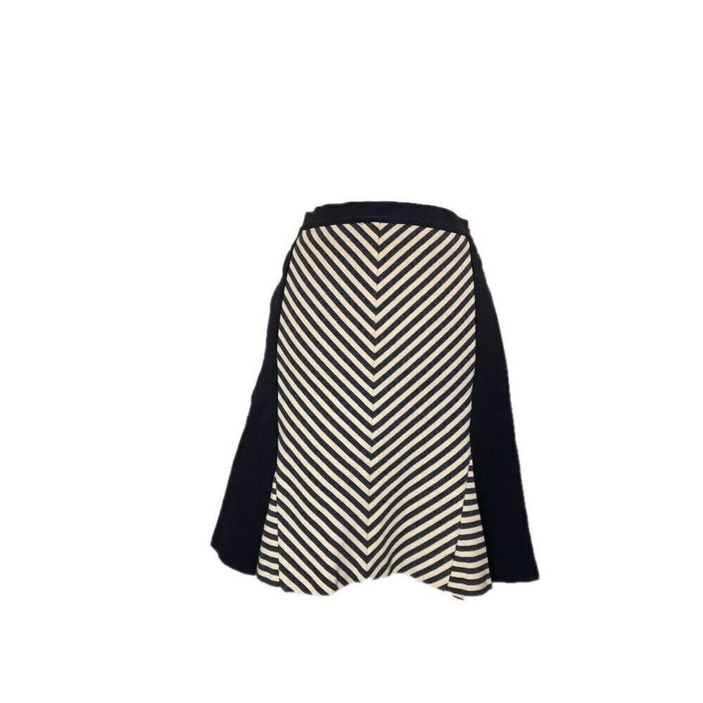 Ann Taylor Navy Blue Cream White Skirt Size 4 NEW